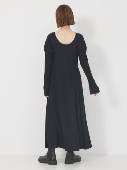 ワッフルフレアワンピース