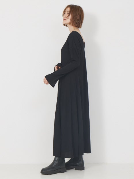 ワッフルフレアワンピース