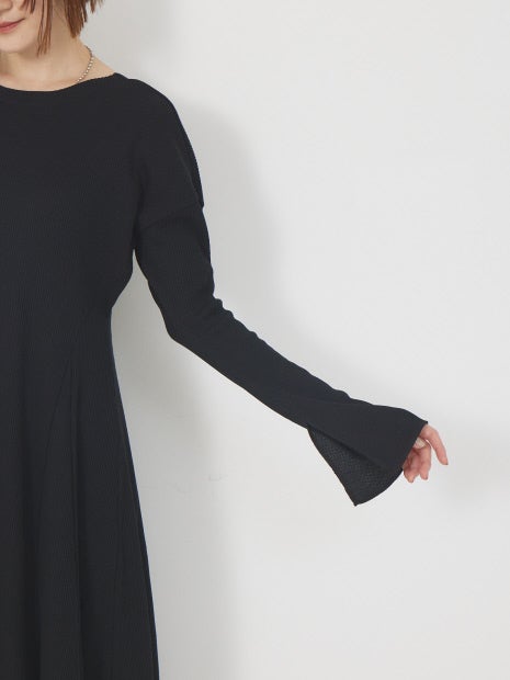 ワッフルフレアワンピース