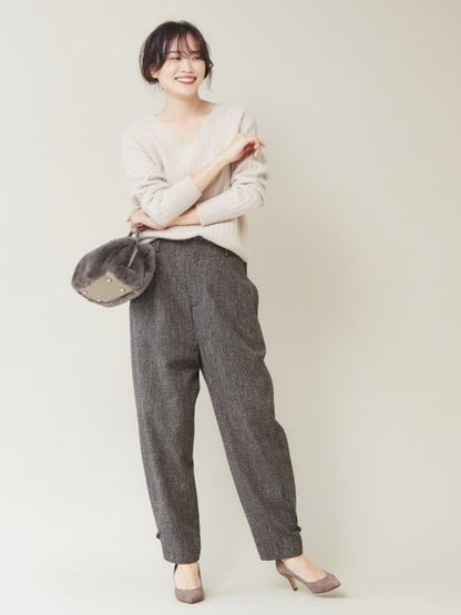 ウールVネックニットプルオーバー