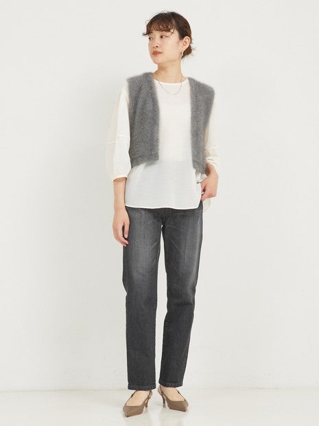 ボリュームスリーブシアーブラウス