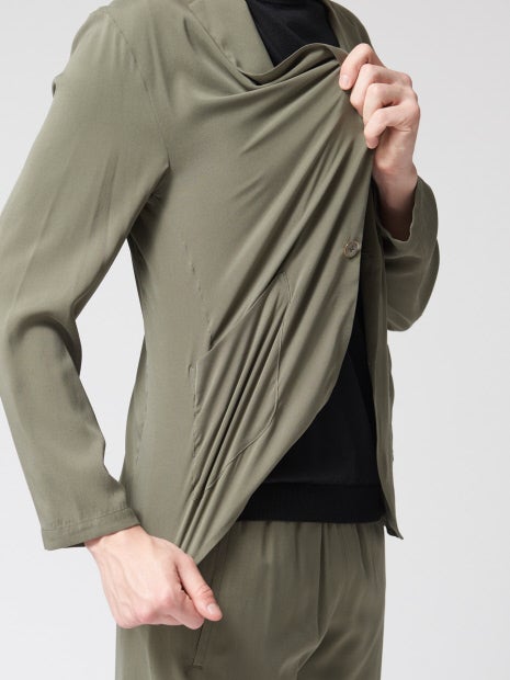 【セットアップ対応】シルクツイルストレッチジャケット