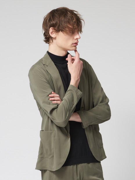 【セットアップ対応】シルクツイルストレッチジャケット
