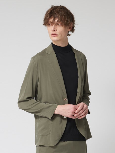 【セットアップ対応】シルクツイルストレッチジャケット