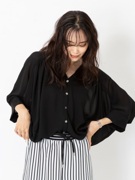 【STORY×qualite】ジョーゼットカーデブラウス