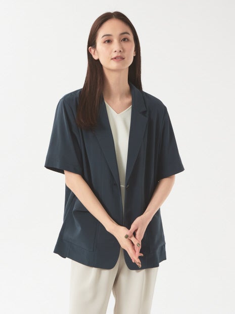 ストレッチデシン半袖ジャケット