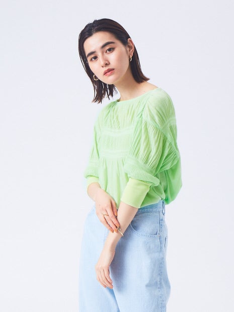 マジョリカプリーツドルマンカットソー