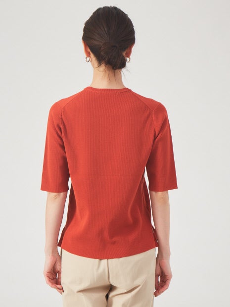 ウォッシャブルクルーネックニットT