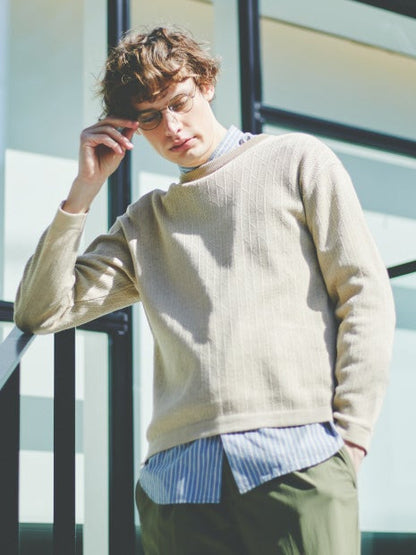 幾何学 リンクス クルーネック プルオーバー ニット