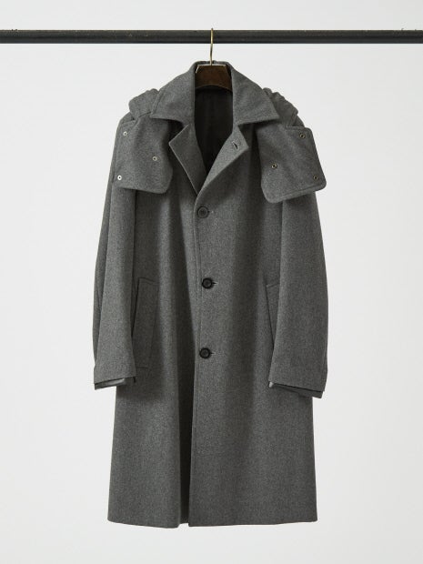 【イタリアMANNELLI社】フーディーステンカラーコート