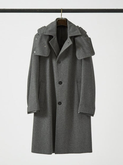 【イタリアMANNELLI社】フーディーステンカラーコート