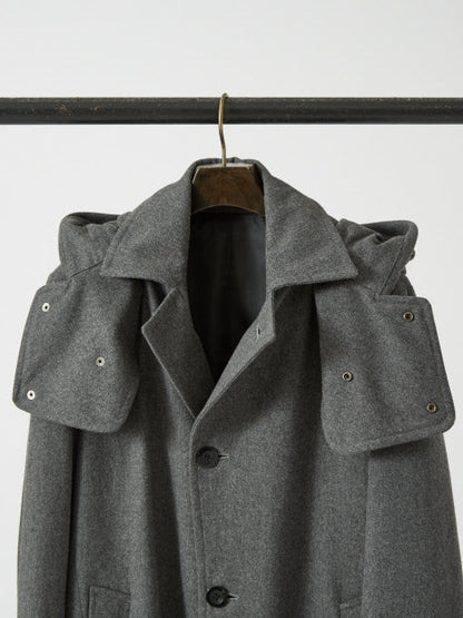 【イタリアMANNELLI社】フーディーステンカラーコート