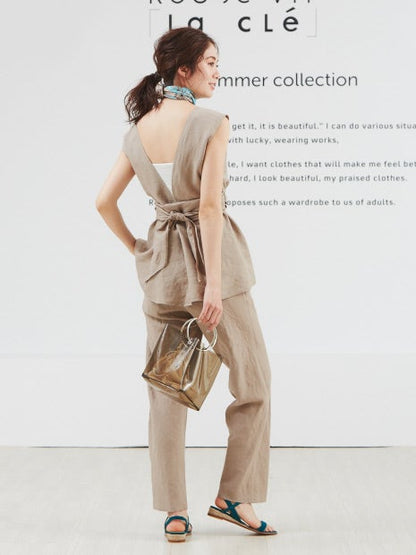 麻製品染パンツ