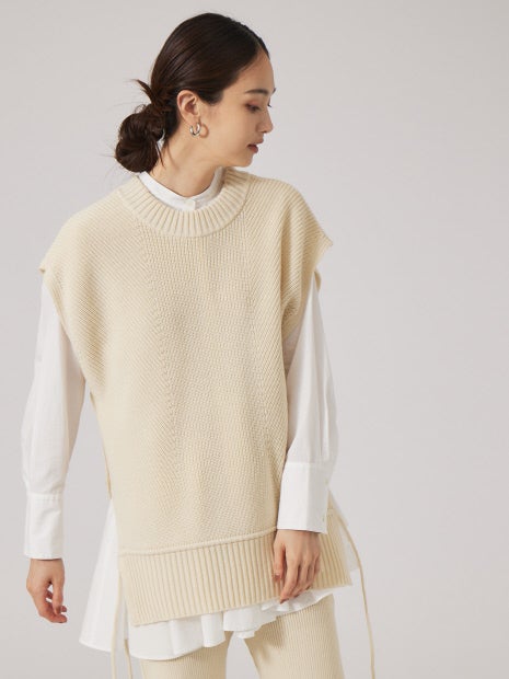 2way片畦ニットベスト