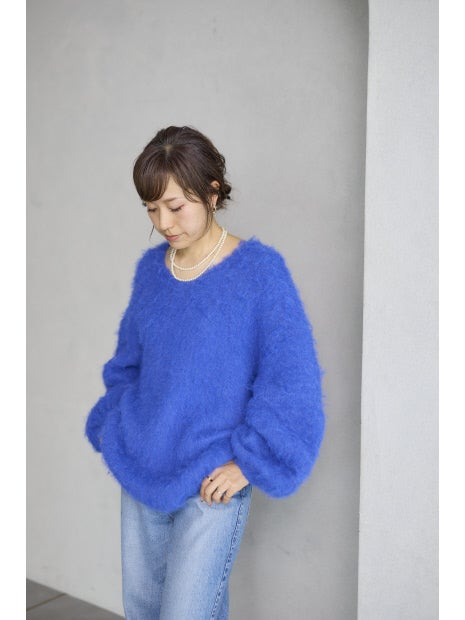 シャギー ニットプルオーバー