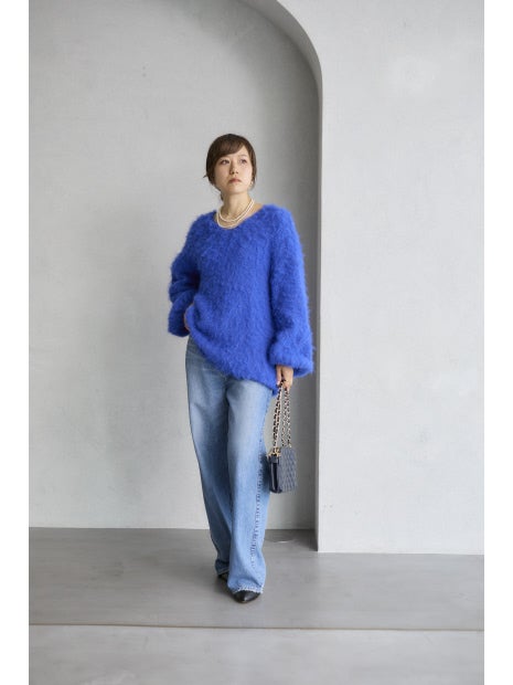 シャギー ニットプルオーバー