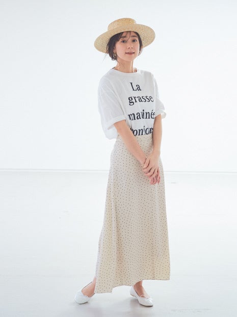 Bonjour!ロゴ5分袖Tシャツ