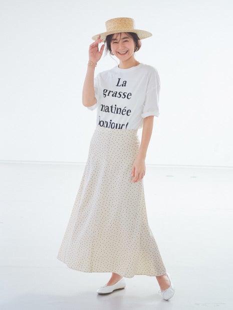 Bonjour!ロゴ5分袖Tシャツ