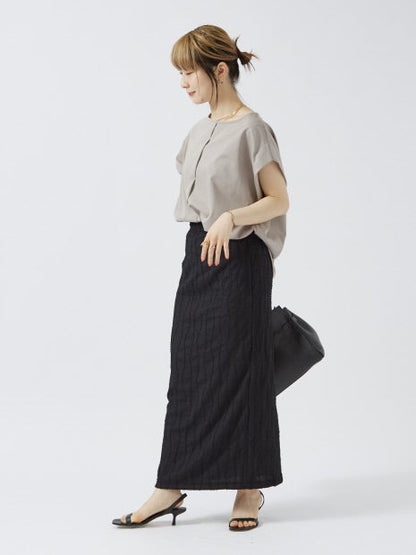 カットジャガードタイトスリットスカート