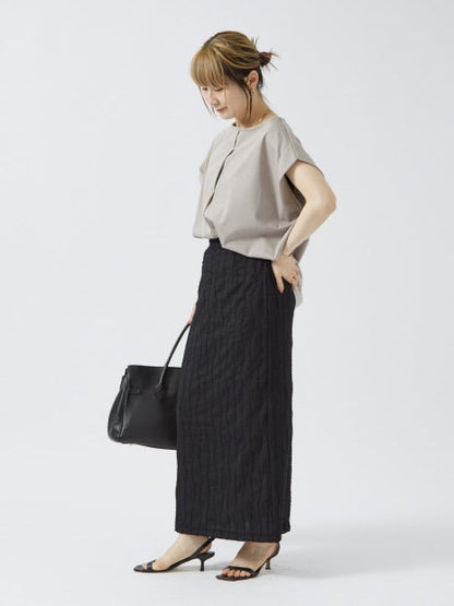 カットジャガードタイトスリットスカート