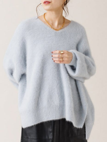 FOX&Cashmere Vネックゆったりプルオーバー