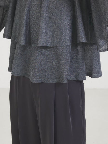 ラメフレアニットプルオーバー