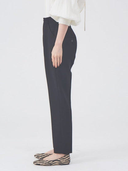 【セットアップ対応】ダブルクロスハイウエストテーパードパンツ