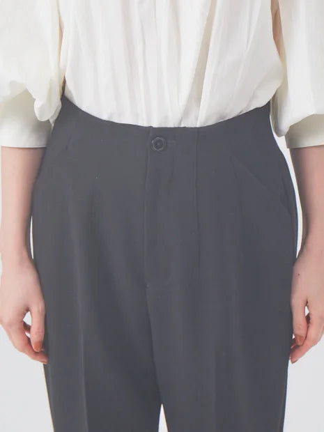 ダブルクロスハイウエストテーパードパンツ