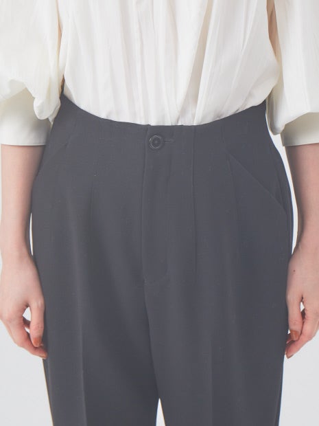 【セットアップ対応】ダブルクロスハイウエストテーパードパンツ