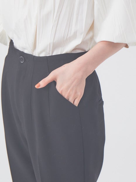 【セットアップ対応】ダブルクロスハイウエストテーパードパンツ