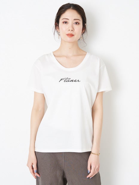 ユルネックロゴTシャツ