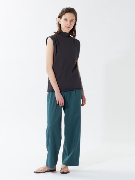 《アンサンブル対応》コットンストレッチノースリーブニット