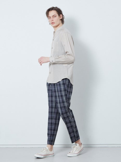 ライトウールスリムテーパード チェックパンツ