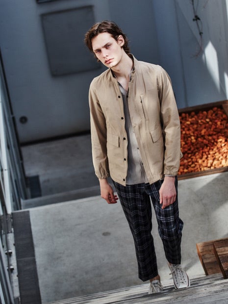 ライトウールスリムテーパード チェックパンツ