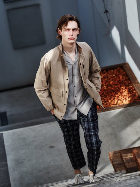 ライトウールスリムテーパード チェックパンツ