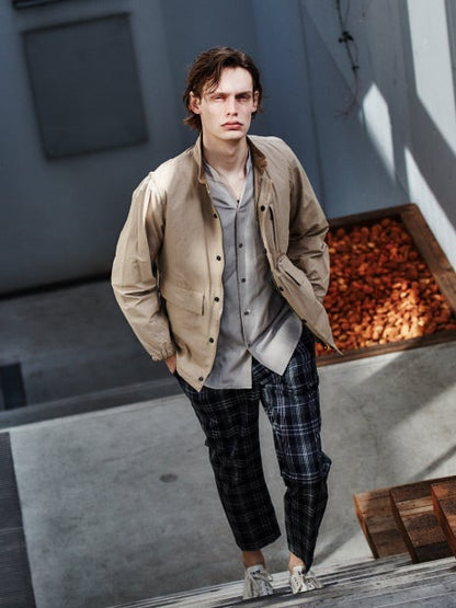 ライトウールスリムテーパード チェックパンツ