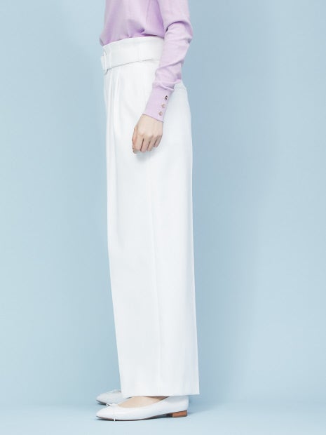 バックル付きワイドパンツ