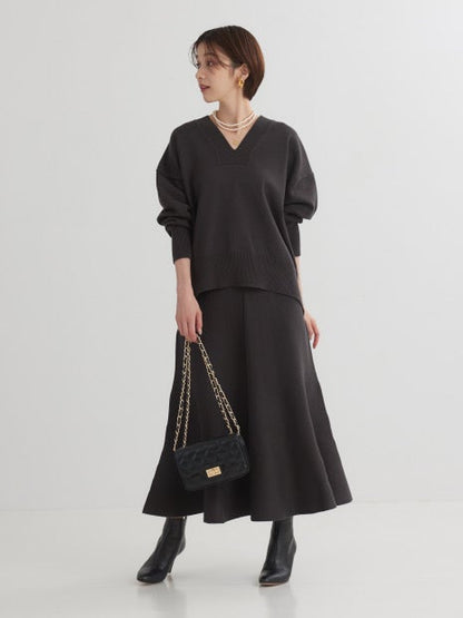 【セットアップ対応】Vネックニットプルオーバー