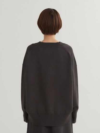 【セットアップ対応】Vネックニットプルオーバー