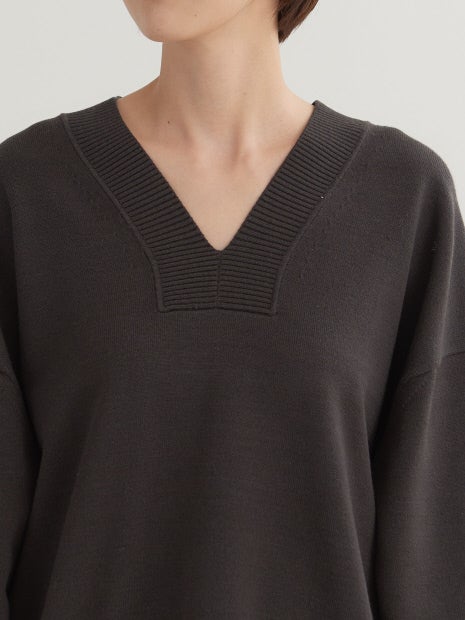 【セットアップ対応】Vネックニットプルオーバー