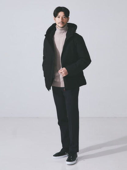 【カシミアタッチ】シャドーストライプ タートルネック ニット