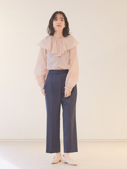 ウールサテン1タックパンツ