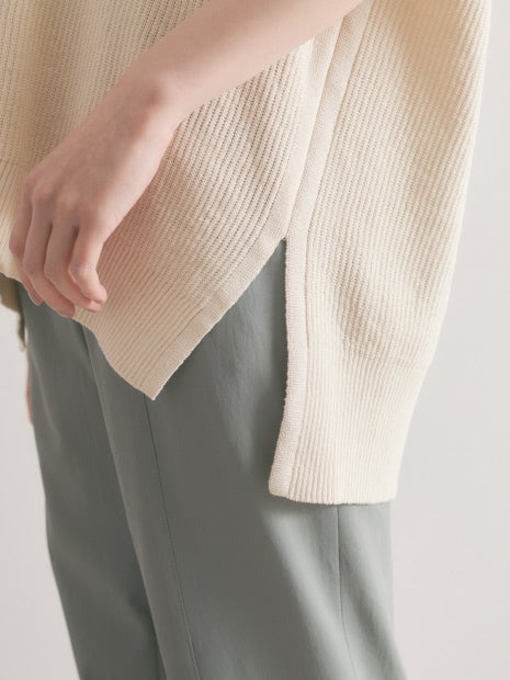 変形畦バックリボンニットベスト