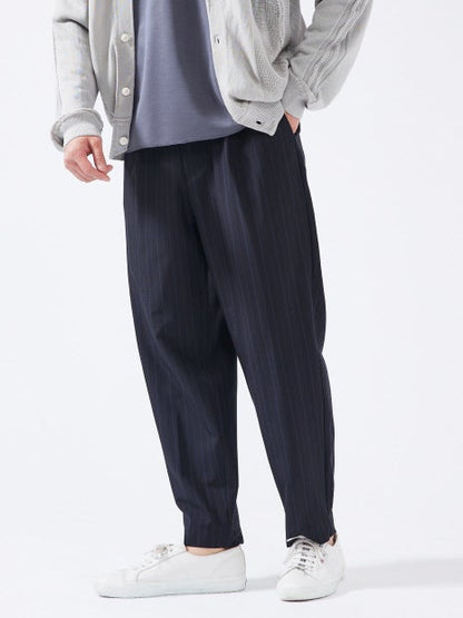 【ペンストライプ】ワイド テーパードパンツ