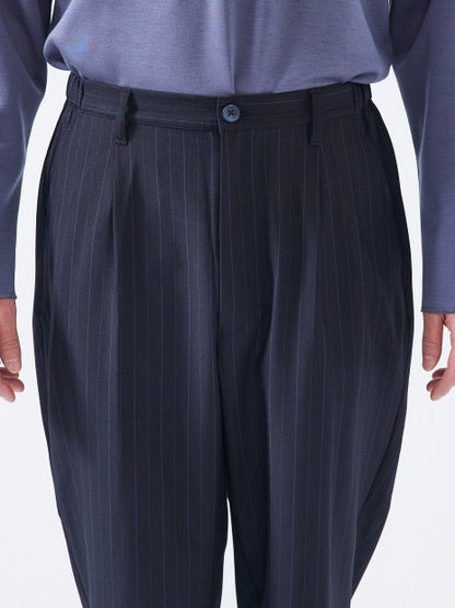 【ペンストライプ】ワイド テーパードパンツ