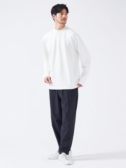 【ペンストライプ】ワイド テーパードパンツ