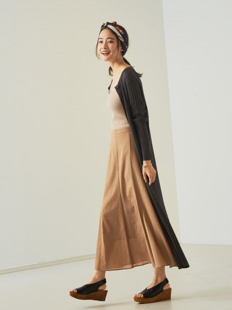 ワイドリブロングカーディガン