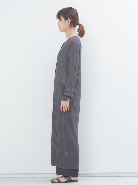 ワイドリブロングカーディガン