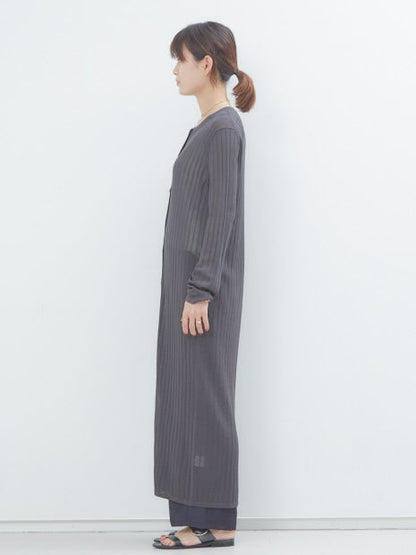 ワイドリブロングカーディガン