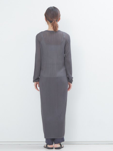 ワイドリブロングカーディガン